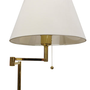 1970s Pair of Large Brass Bracket Table Lamps, Swedish, 1970s