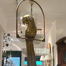 Load image into Gallery viewer, 1970s Brass Parrot Sculpture On a Perch by Sergio Bustamante, Mexican
