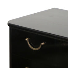 Load image into Gallery viewer, 1950s Swedish Black Polished Chest of Drawers with Brass Handles
