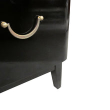 Load image into Gallery viewer, 1950s Swedish Black Polished Chest of Drawers with Brass Handles
