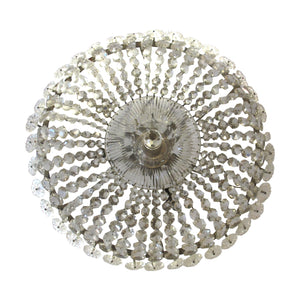 Austrian Art Deco Crystal Basket Chandelier with Faceted Beads, 1930s