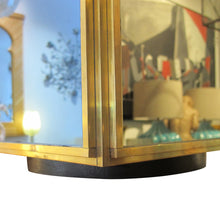 Load image into Gallery viewer, Pair of 1950s Italian Brass and Glass Table Lamps with Mirrored Panels
