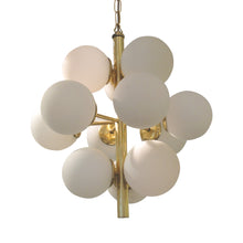 Load image into Gallery viewer, 1970s German Molecular Chandelier with 12 Opal Glass Globes
