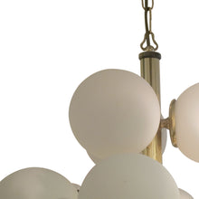 Load image into Gallery viewer, 1970s German Molecular Chandelier with 12 Opal Glass Globes
