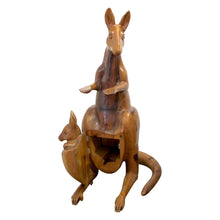Load image into Gallery viewer, Life-Size Oak Kangaroo Sculpture on Wheels, Spain, 1960s
