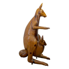 Load image into Gallery viewer, Life-Size Oak Kangaroo Sculpture on Wheels, Spain, 1960s
