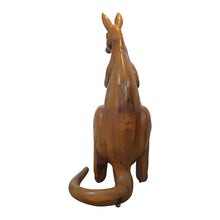 Load image into Gallery viewer, Life-Size Oak Kangaroo Sculpture on Wheels, Spain, 1960s
