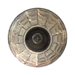 1960s Glashütte Limburg Pendant Light with Textured Glass Dome, German
