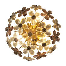 Load image into Gallery viewer, Pair of Maison Bagues Crystal Floral Ceiling Lights, French 1970
