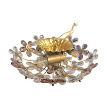 Load image into Gallery viewer, Pair of Maison Bagues Crystal Floral Ceiling Lights, French 1970

