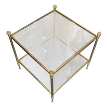 Load image into Gallery viewer, Pair of Brass and Glass Side Tables, Maison Bagues Style, French 1950s
