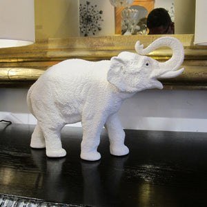 Vintage White Ceramic Elephant – Sèvres, French 1950