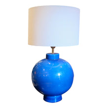 Load image into Gallery viewer, Vintage Blue Ceramic Lamp – Signed L. Drummer, French 1970s
