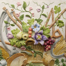 Load image into Gallery viewer, French Plaster  Pediment, Hand-Painted Harvest Design, 1960s
