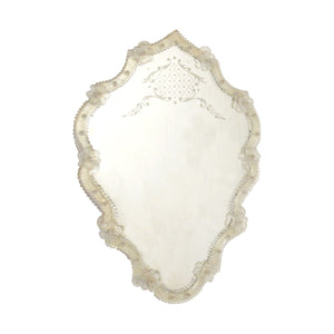 Italian Venetian Mirror, Circa 1930s/40s, Etched Glass with Floral Details