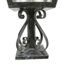 Load image into Gallery viewer, A Pair of French Wrought Iron Outdoor Pillar Lanterns, circa 1950
