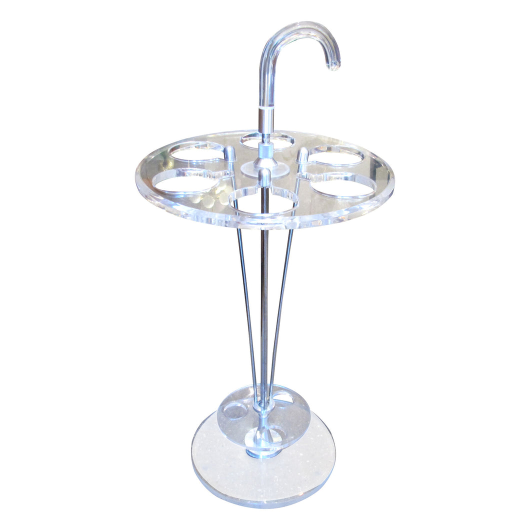 1970s French Perspex & Chrome Umbrella Stand