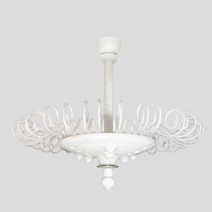 A large Murano Lattimo ceiling light