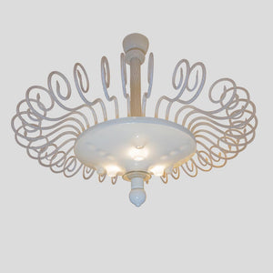 A large Murano Lattimo ceiling light