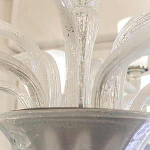 Silver and clear Venetian chandelier