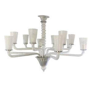 Silver and clear Venetian chandelier