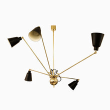 Load image into Gallery viewer, Star Five Ceiling light Black and Brass
