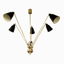 Load image into Gallery viewer, Star Five Ceiling light Black and Brass
