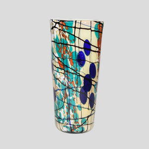 Multicolor hand blown glass vase by Cenedese