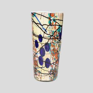 Multicolor hand blown glass vase by Cenedese