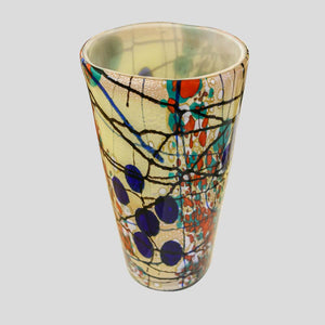 Multicolor hand blown glass vase by Cenedese