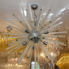 Load image into Gallery viewer, Murano twisted clear Glass Sputnik ceiling light
