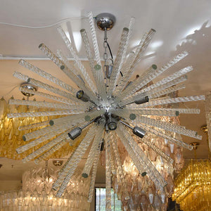 Murano twisted clear Glass Sputnik ceiling light