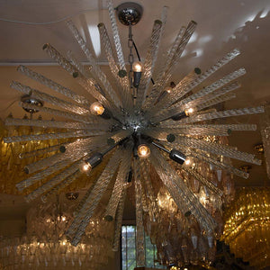 Murano twisted clear Glass Sputnik ceiling light