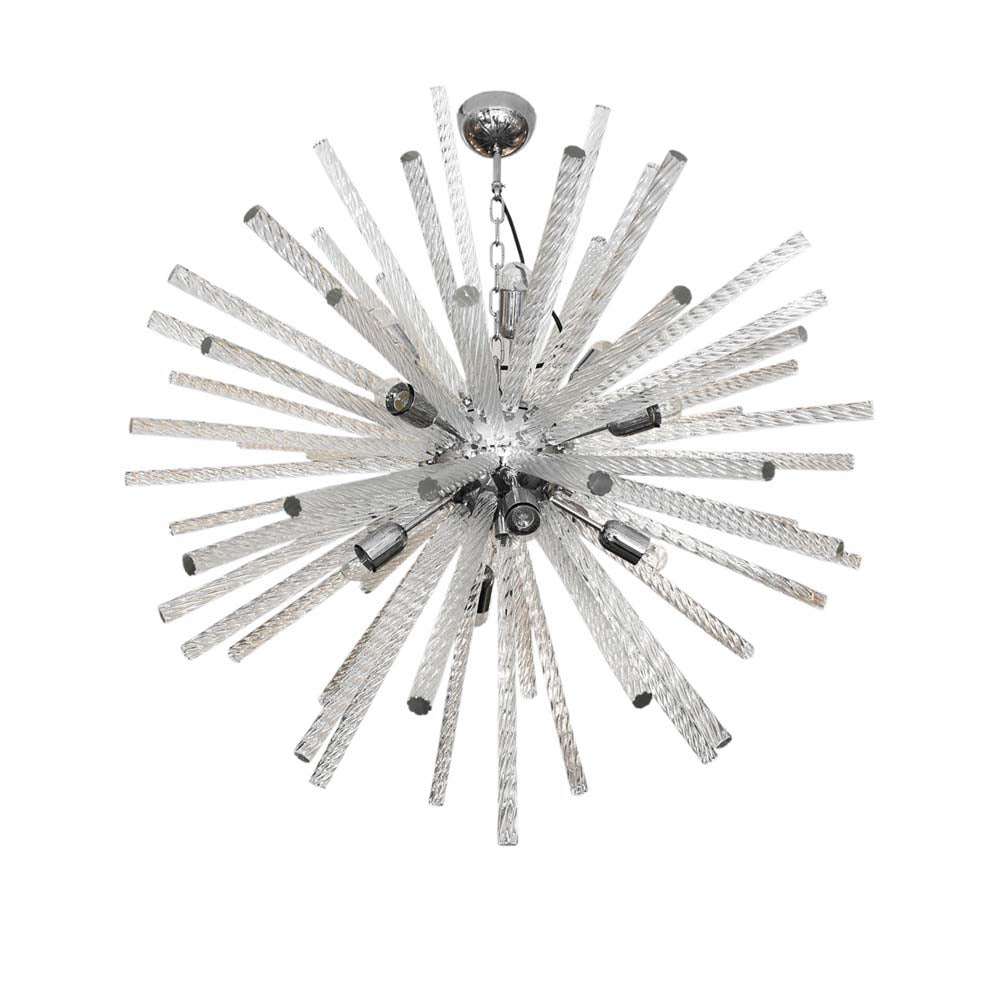 Murano twisted clear Glass Sputnik ceiling light