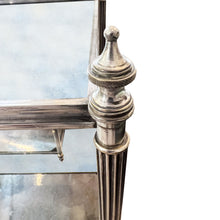 Load image into Gallery viewer, Pair of French Midcentury Silver Plated Brass and Eglomise Glass Side Tables
