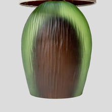 Load image into Gallery viewer, Pair of Murano mink green submerso Battuto table lamps
