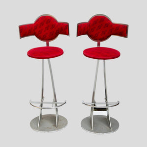 Pair of Vintage Steel metal Martini bar Stools