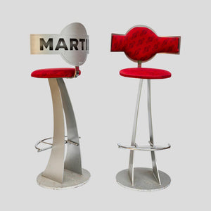 Pair of Vintage Steel metal Martini bar Stools