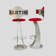 Load image into Gallery viewer, Pair of Vintage Steel metal Martini bar Stools
