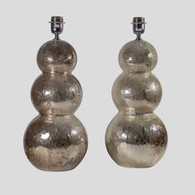 Load image into Gallery viewer, Pair of Vintage Silver Mirrored Murano table lamps
