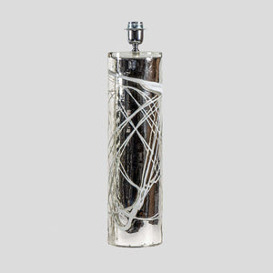 Pair of Silver Mirrored Murano glass table lamps