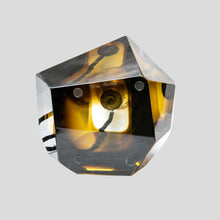 Load image into Gallery viewer, Murano Diamond Cut Faceted tobacco colour glass table lamps
