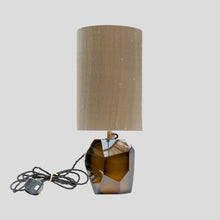 Load image into Gallery viewer, Murano Diamond Cut Faceted tobacco colour glass table lamps
