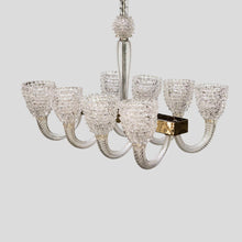 Load image into Gallery viewer, Rostrato Murano glass chandelier by Barovier and Toso
