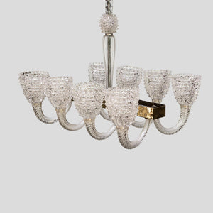 Rostrato Murano glass chandelier by Barovier and Toso