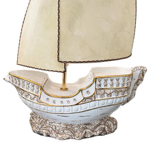 Load image into Gallery viewer, Large Italian 1970s Galleon Table Lamp With Parchment Sail Shades
