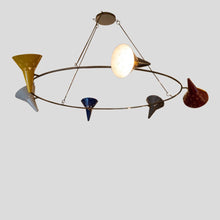 Load image into Gallery viewer, Tre Cento large brass ring ceiling light
