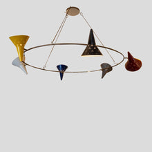 Load image into Gallery viewer, Tre Cento large brass ring ceiling light
