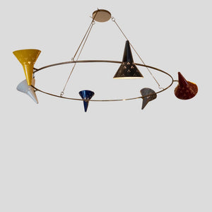 Tre Cento large brass ring ceiling light