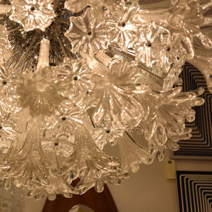 Venini Esprit clear and silver glass ceiling light